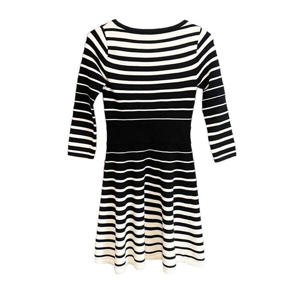 Milly New York Degrade A Line Striped Dress Size Small Black White - Picture 3 of 6